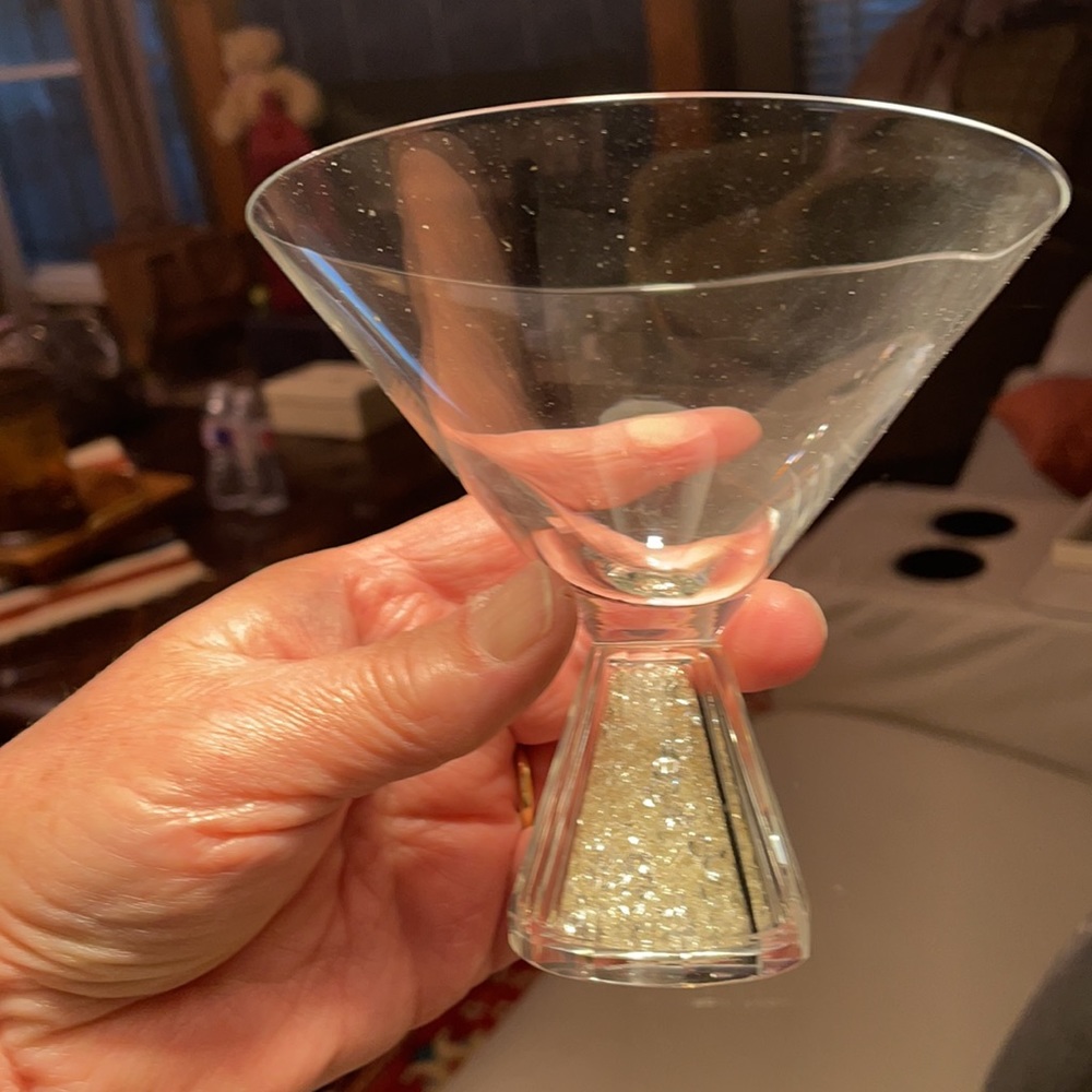 DIAMONDS! C 101 clear diamond filled Martini/Dessert/Cocktail